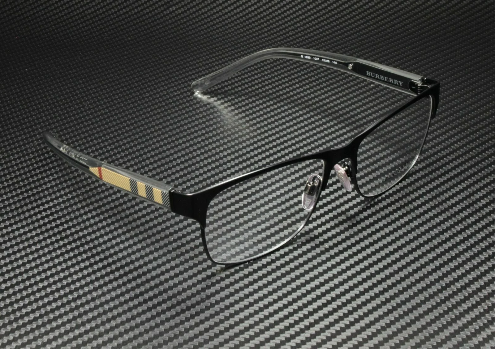 Burberry BE1289 1007 Matte Black Rectangle 55 mm Men 3