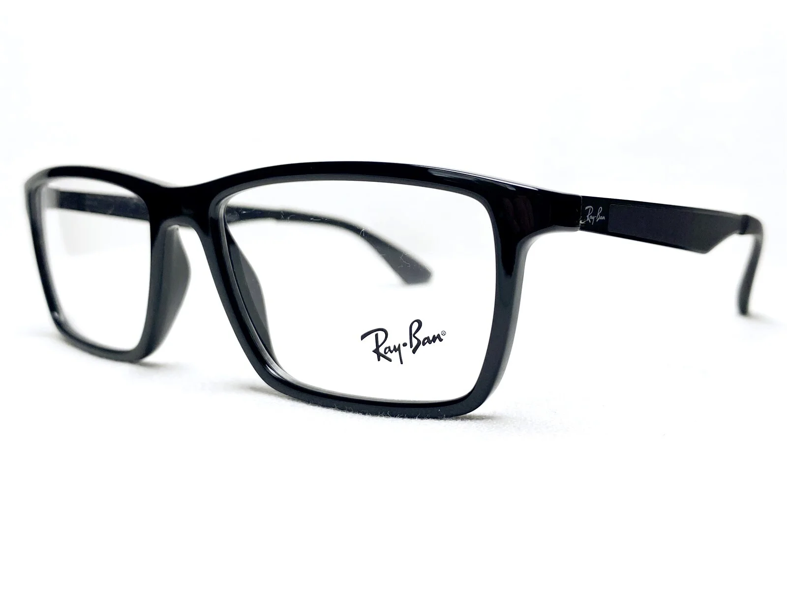 NEW Ray Ban RB7056 2000 Mens Shiny Black Rectangle Eyeglasses Frames 55/17~145 2