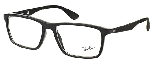 Ray Ban RB7056 2000 Black Square Eyeglasses 55-17 145