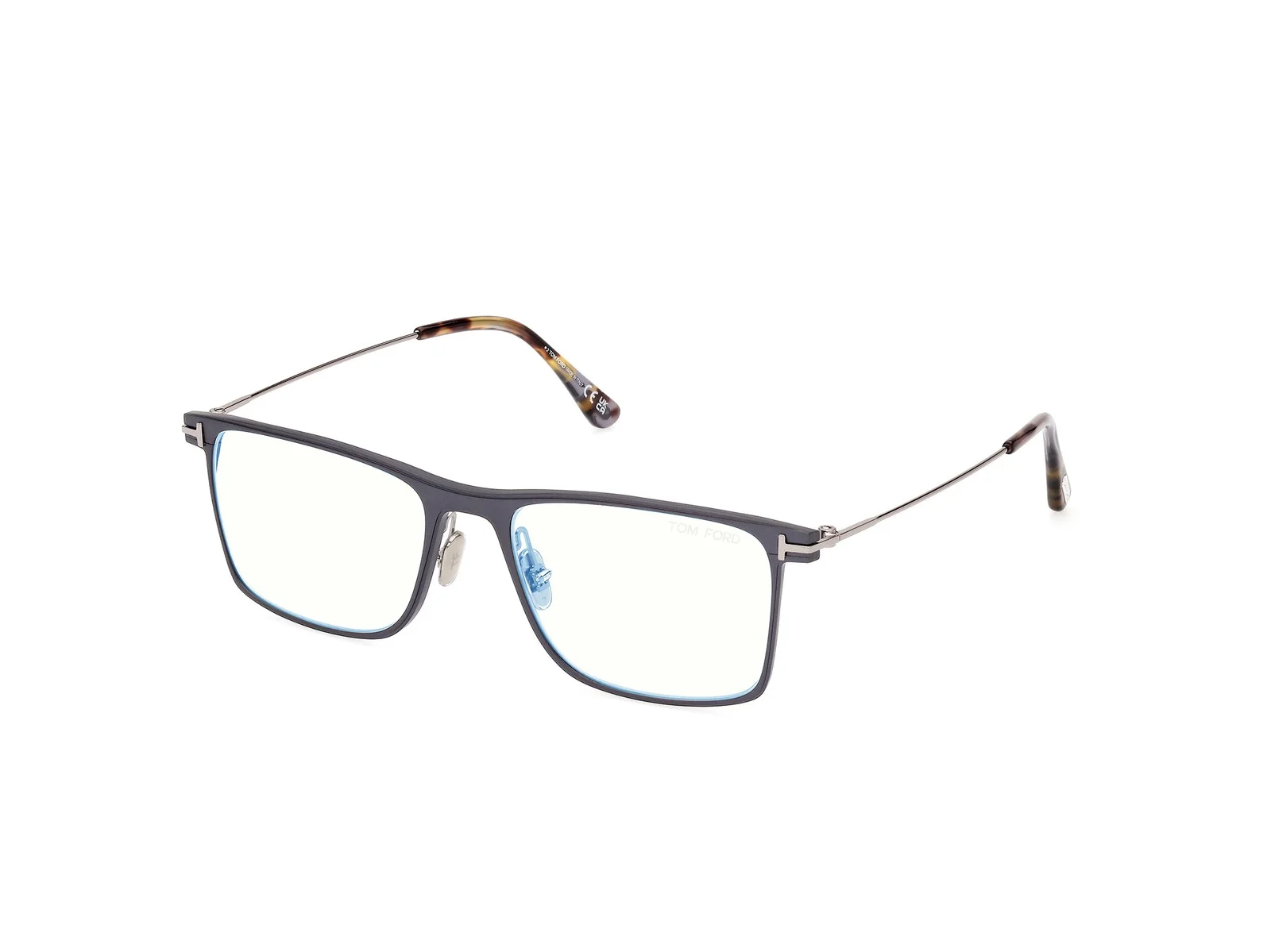 Tom Ford FT5865 B 013 MAGNESIUM Matte Ruthenium Blue Block 55 mm Mens Eyeglasses 2