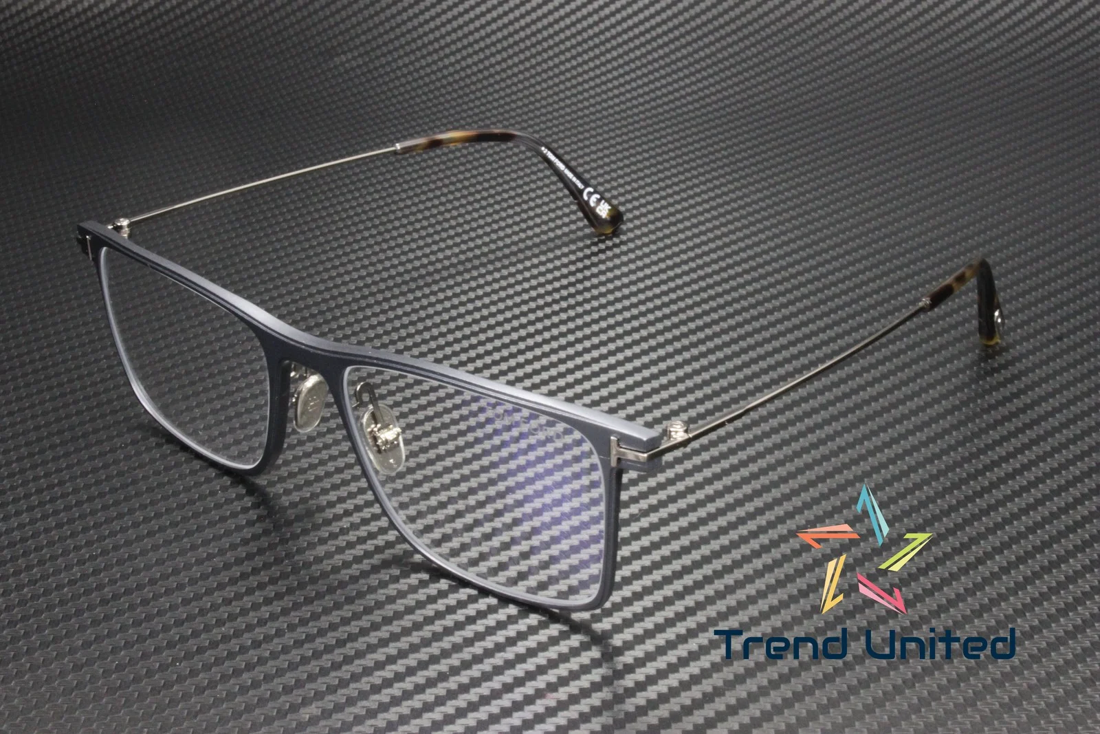Tom Ford FT5865 B 013 MAGNESIUM Matte Ruthenium Blue Block 55 mm Mens Eyeglasses 3