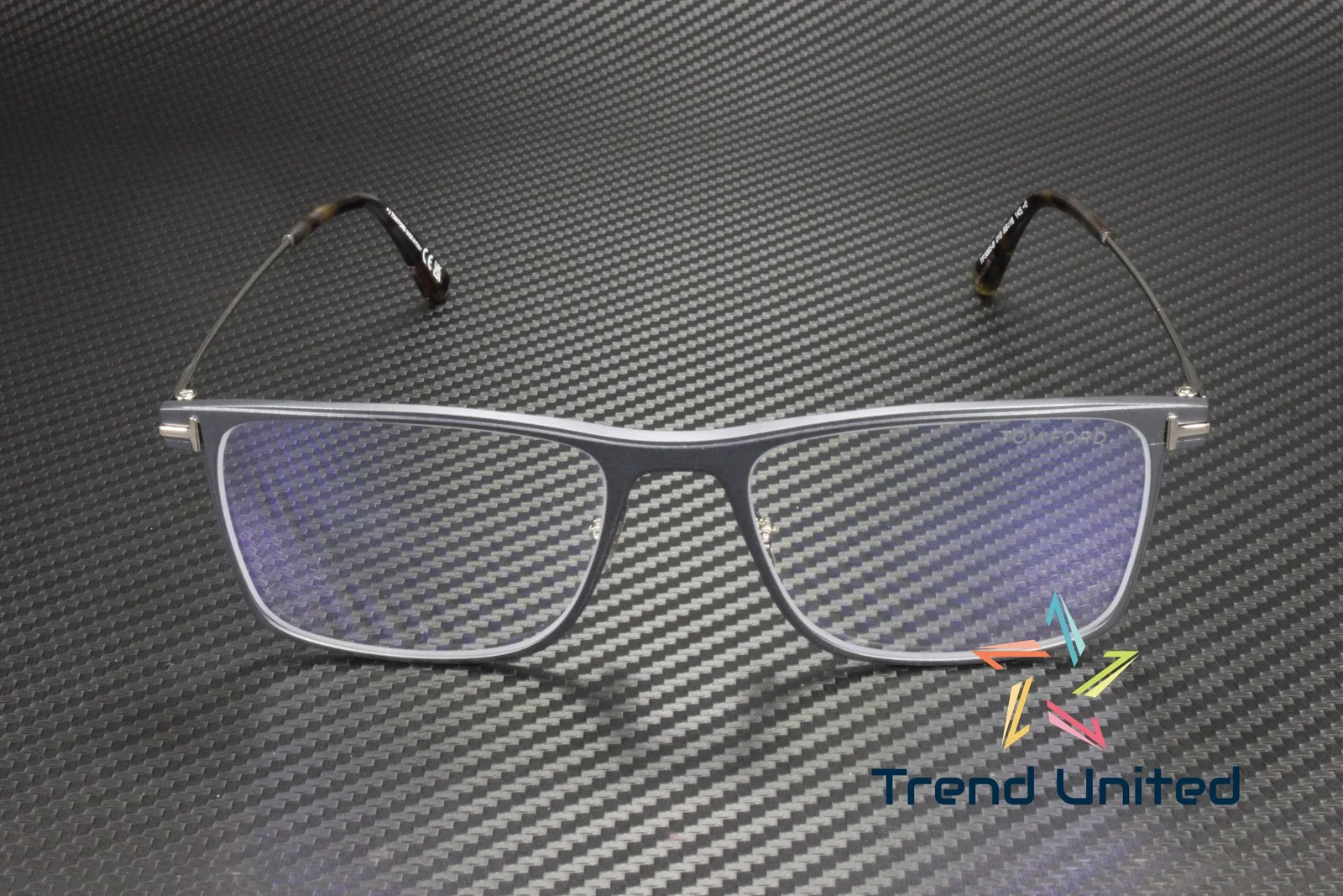 Tom Ford FT5865 B 013 MAGNESIUM Matte Ruthenium Blue Block 55 mm Mens Eyeglasses 4